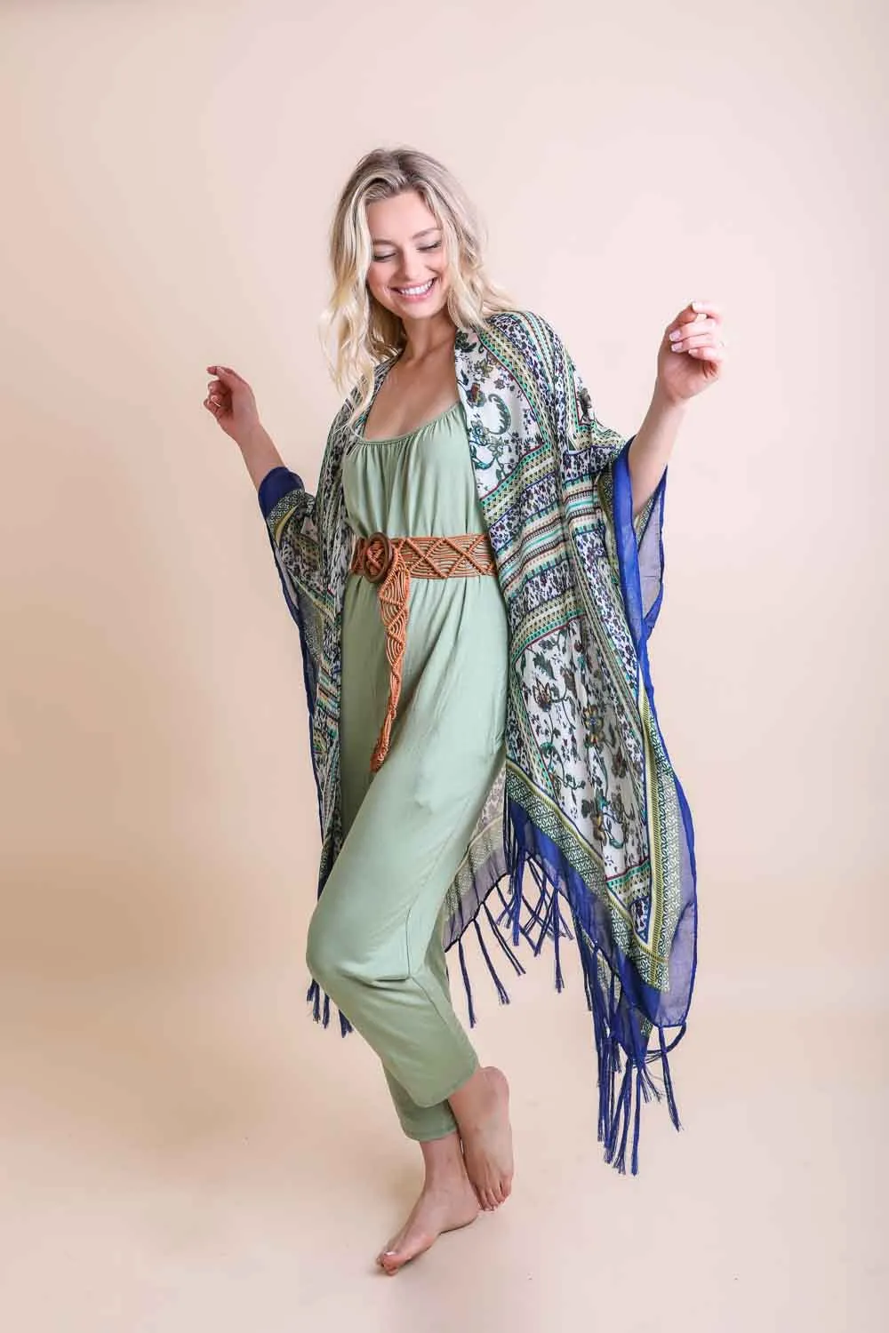 ALEXANDRA TASSELED LIGHTWEIGHT KIMONO