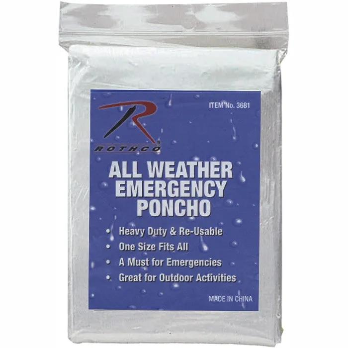 All Weather Emergency Poncho Pocket Size