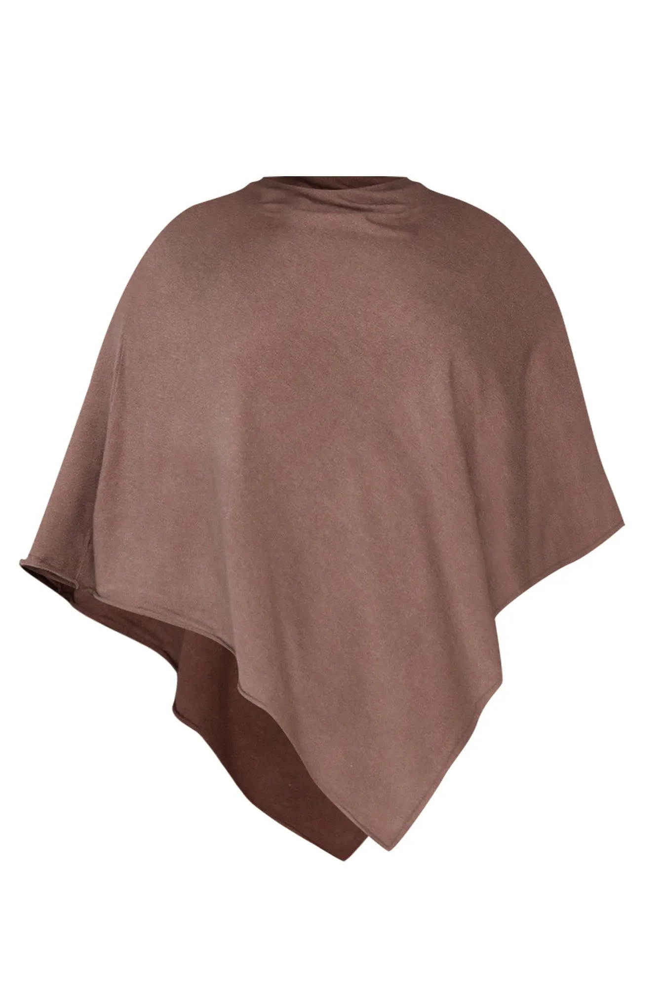 Amy Chocolate Wool Blend Poncho