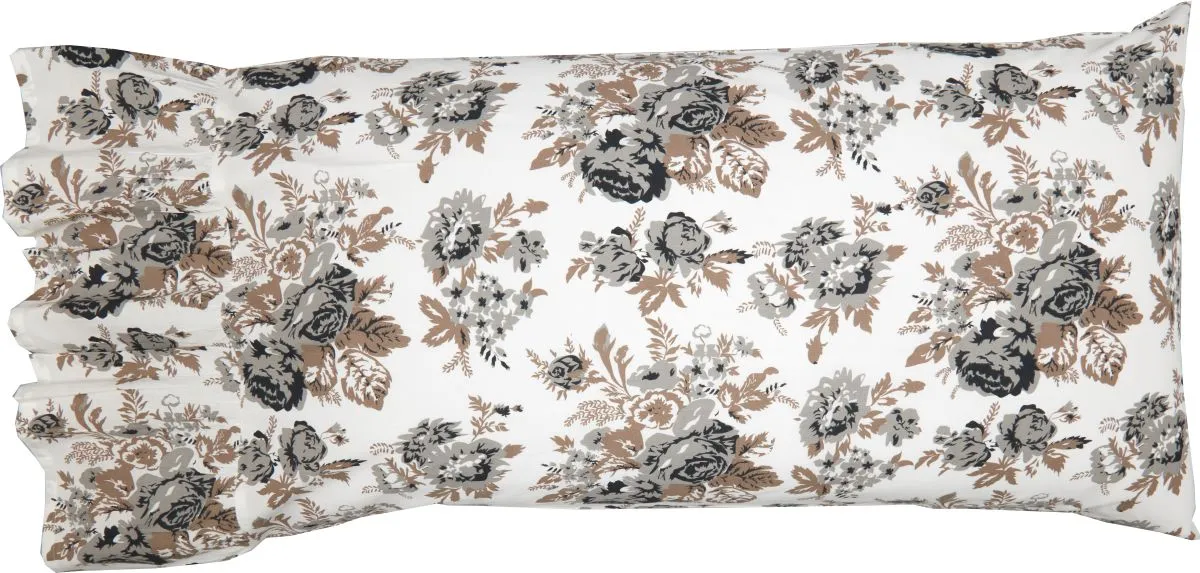 Annie Portabella Floral Ruffled King Pillow Case Set of 2 21x36 8