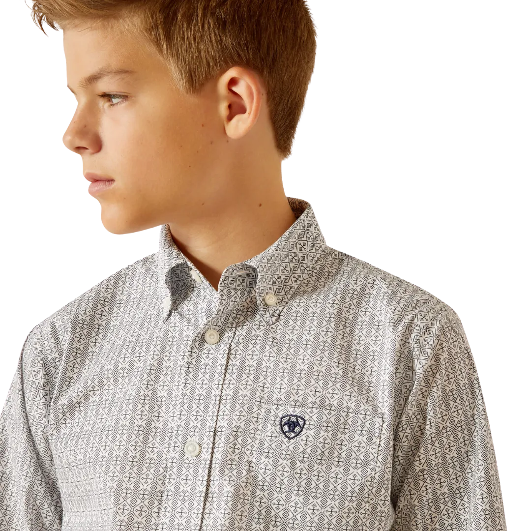 Ariat Kid's Reign Classic Fit White Shirt