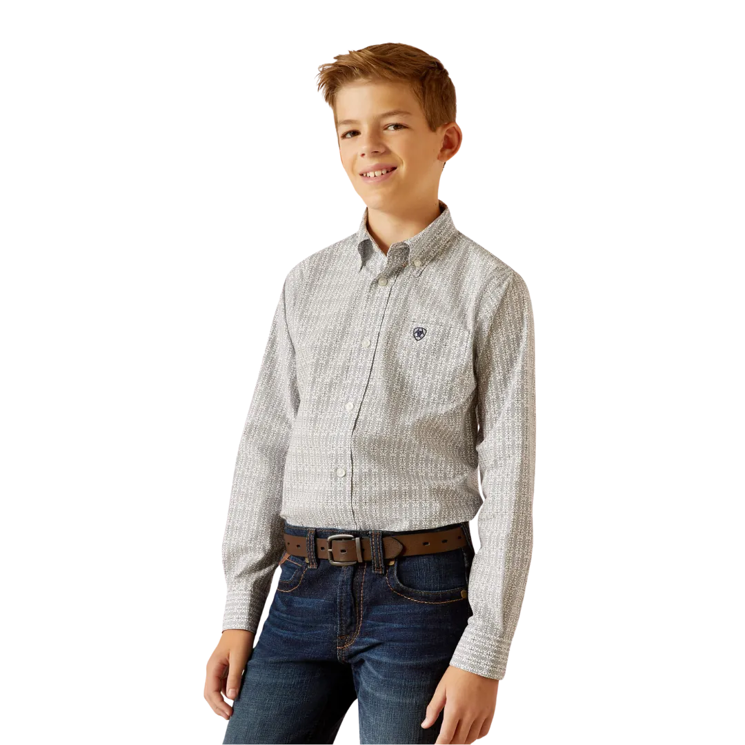 Ariat Kid's Reign Classic Fit White Shirt