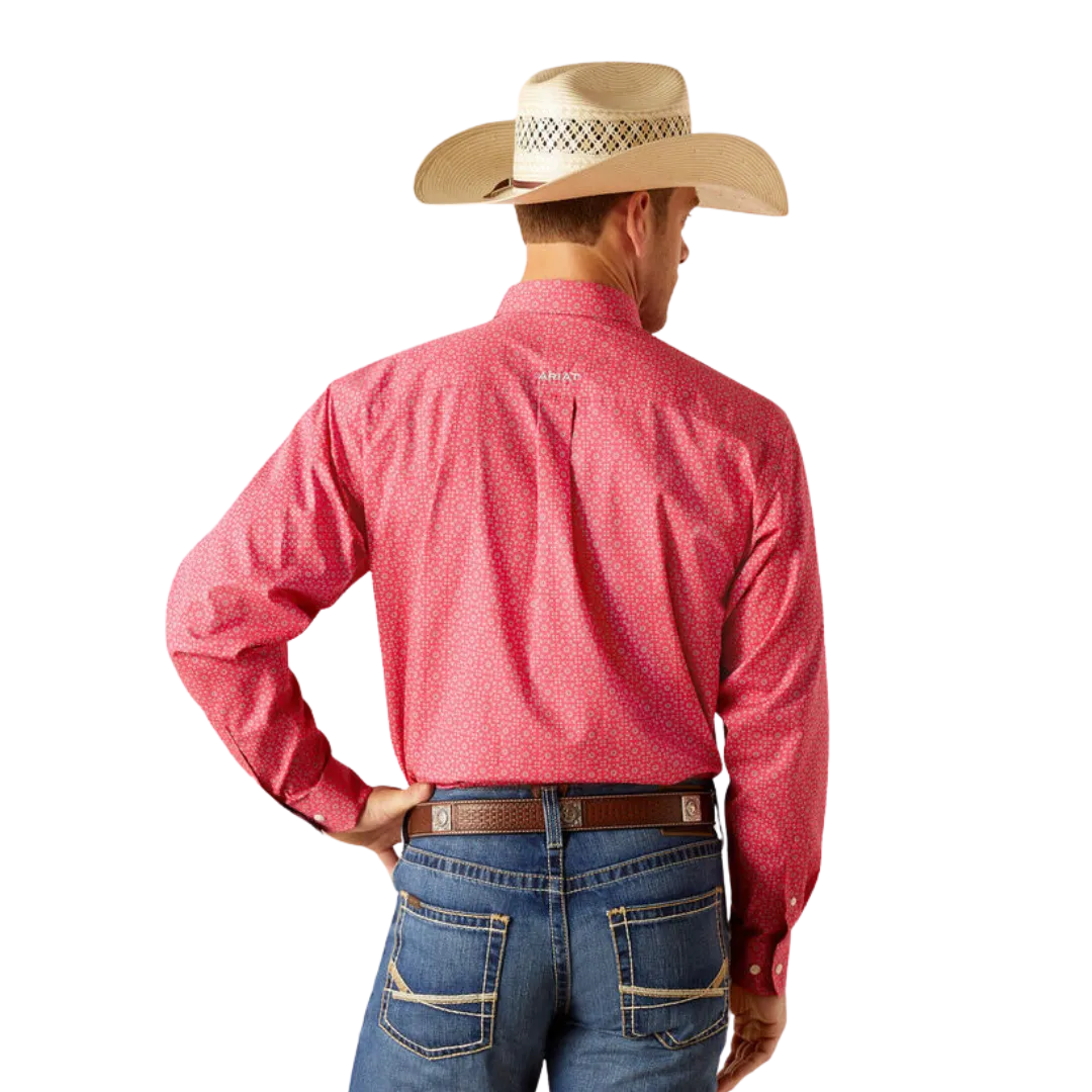 Ariat Men's Wrinkle Free Brennan Classic Fit Pink Shirt