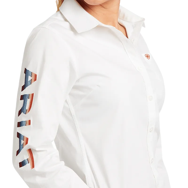 Ariat Women's Team Kirby Long Sleeve Stretch White Shirt