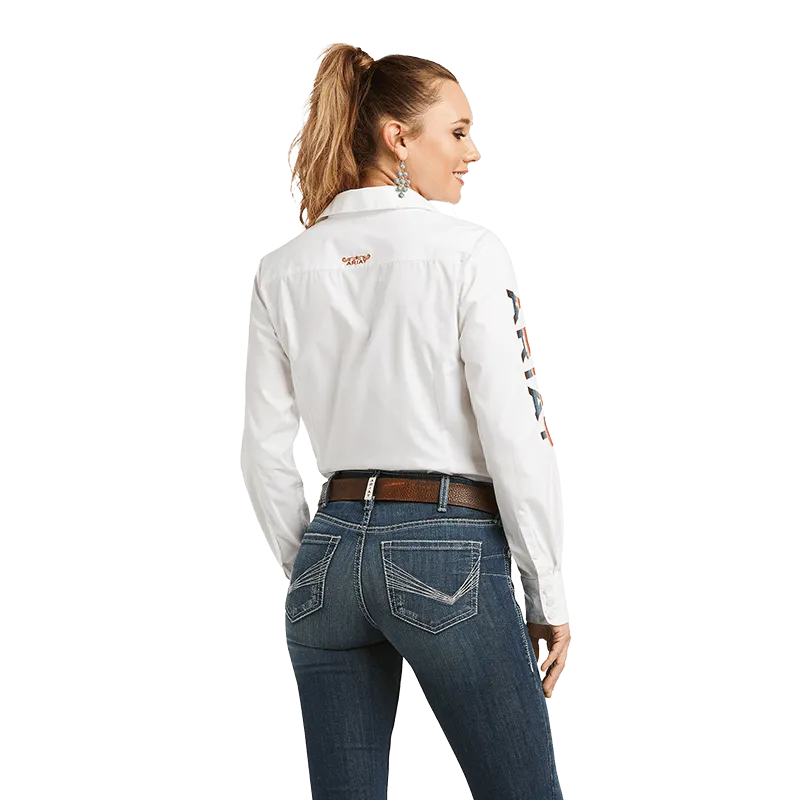 Ariat Women's Team Kirby Long Sleeve Stretch White Shirt