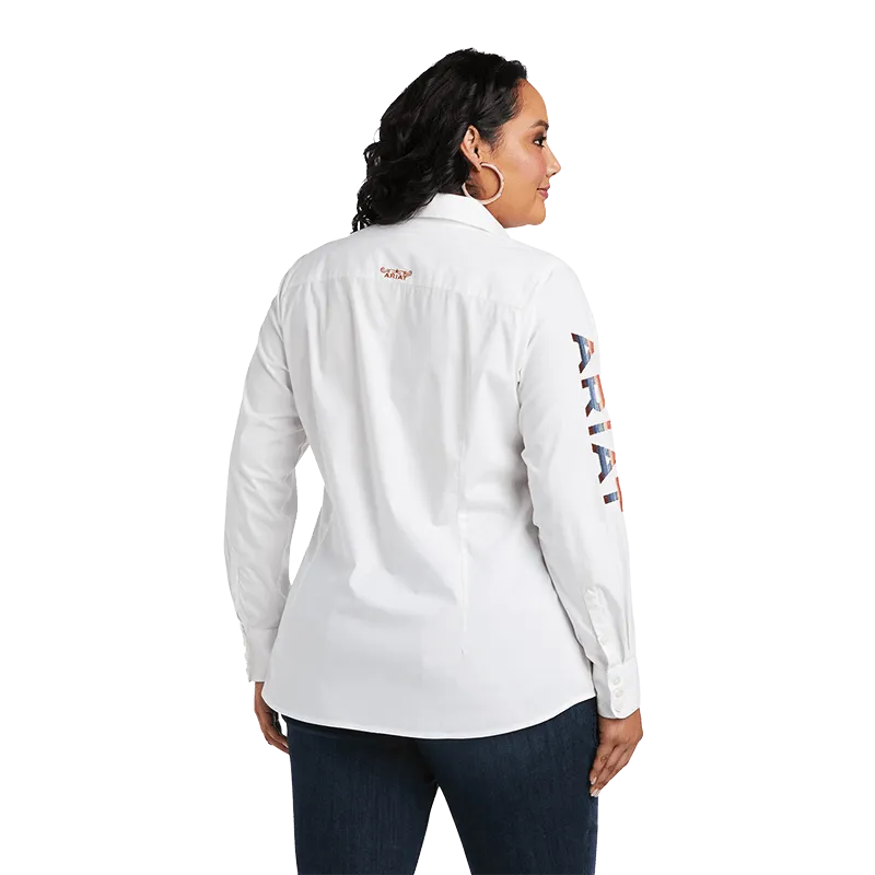 Ariat Women's Team Kirby Long Sleeve Stretch White Shirt