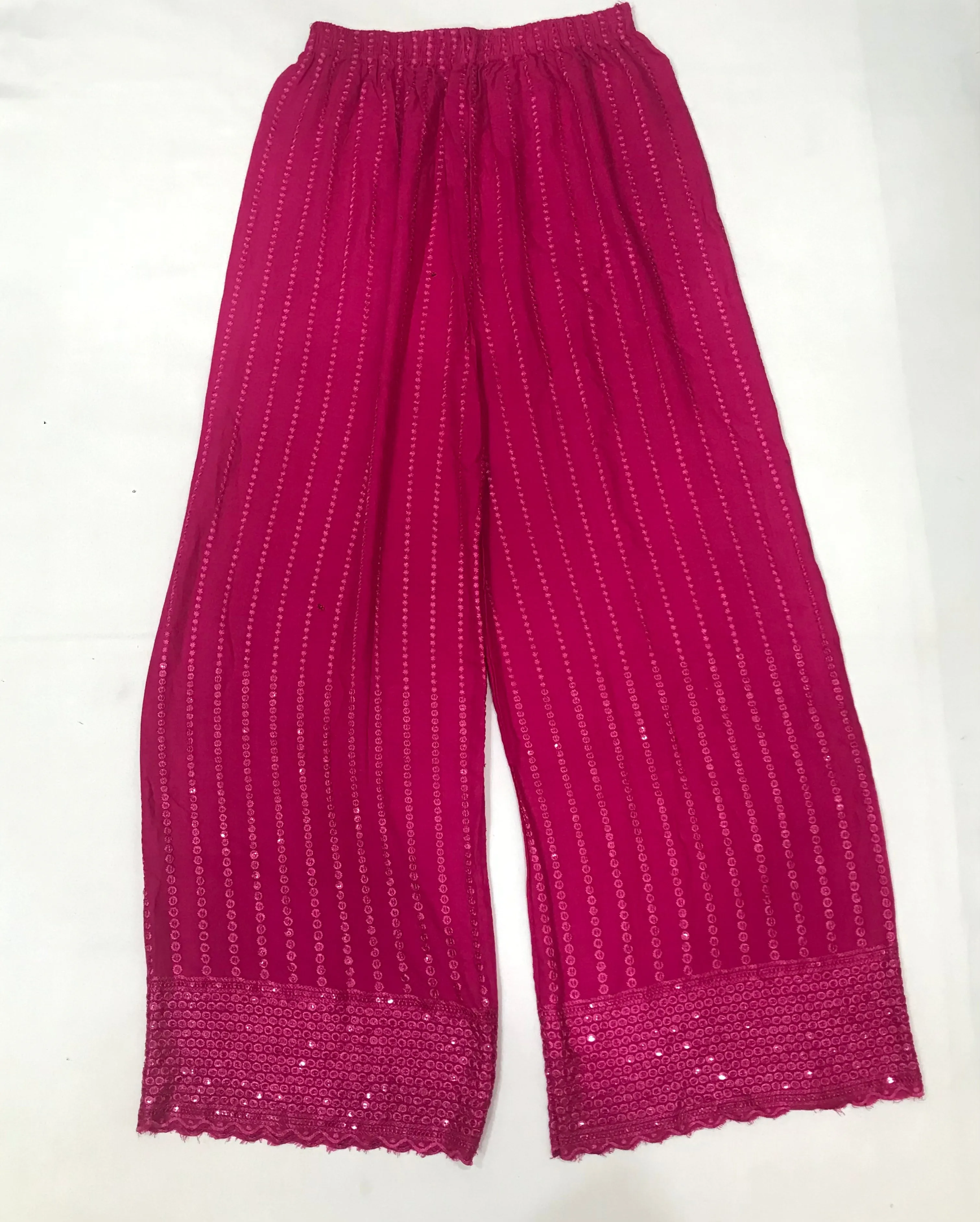 Attractive Pink Colored Cotton Blend Sequins Work Palazzo Pant For Women