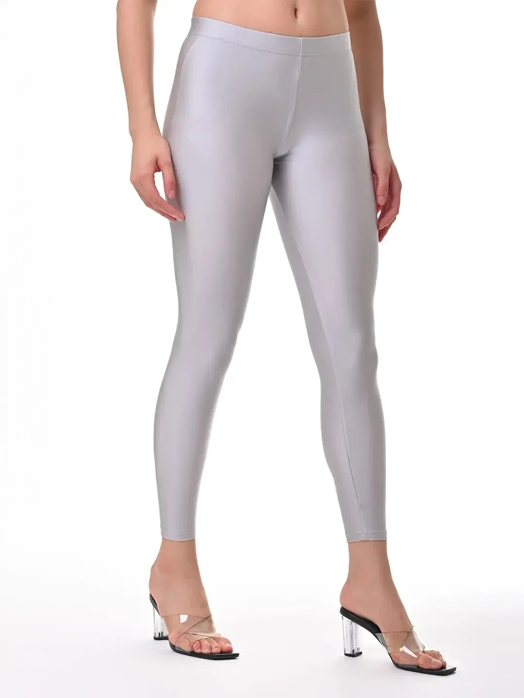 Attractive Silver Color Designer Shimmer Churidar Leggings