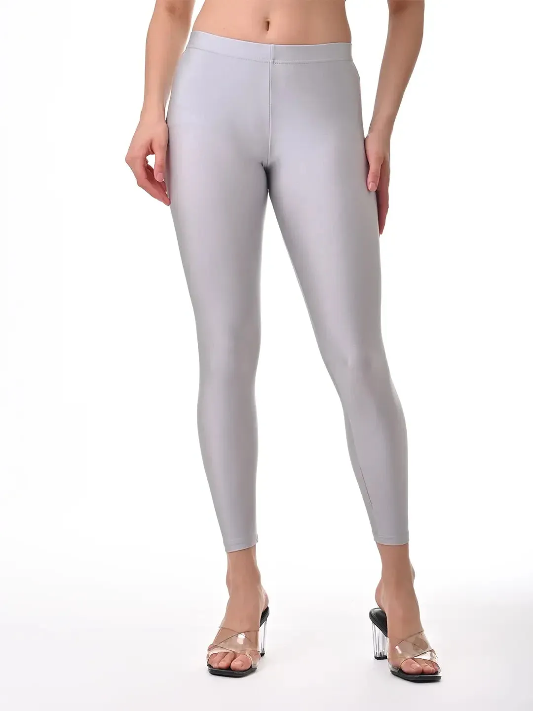 Attractive Silver Color Designer Shimmer Churidar Leggings