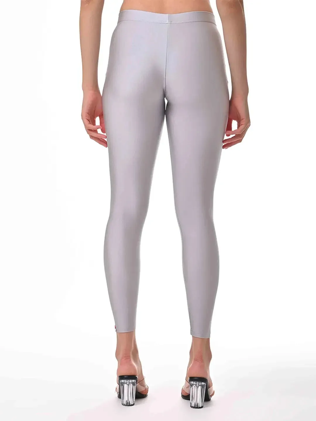 Attractive Silver Color Designer Shimmer Churidar Leggings