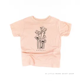 AUGUST BIRTH FLOWER - Poppy - Short Sleeve Child Shirt