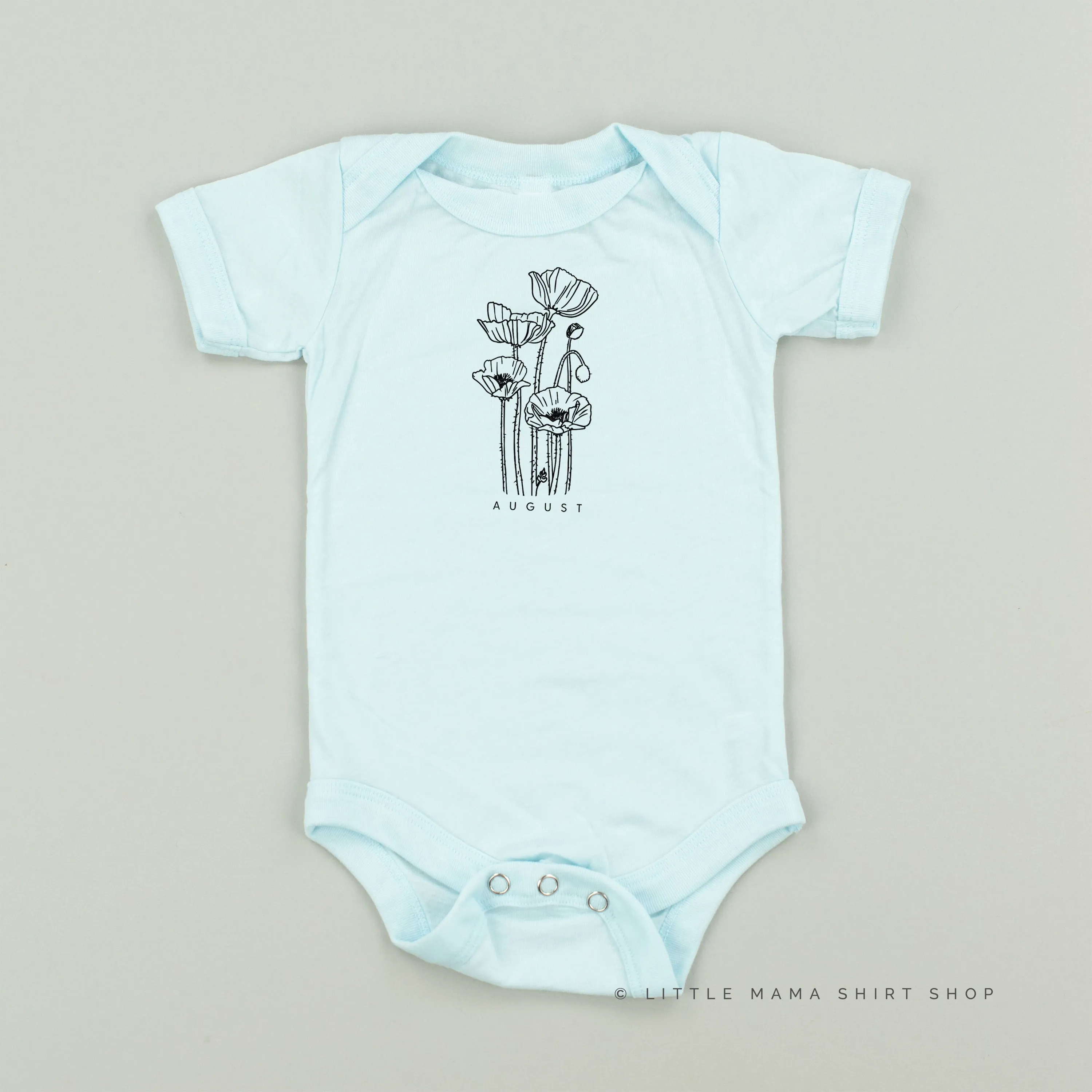 AUGUST BIRTH FLOWER - Poppy - Short Sleeve Child Shirt