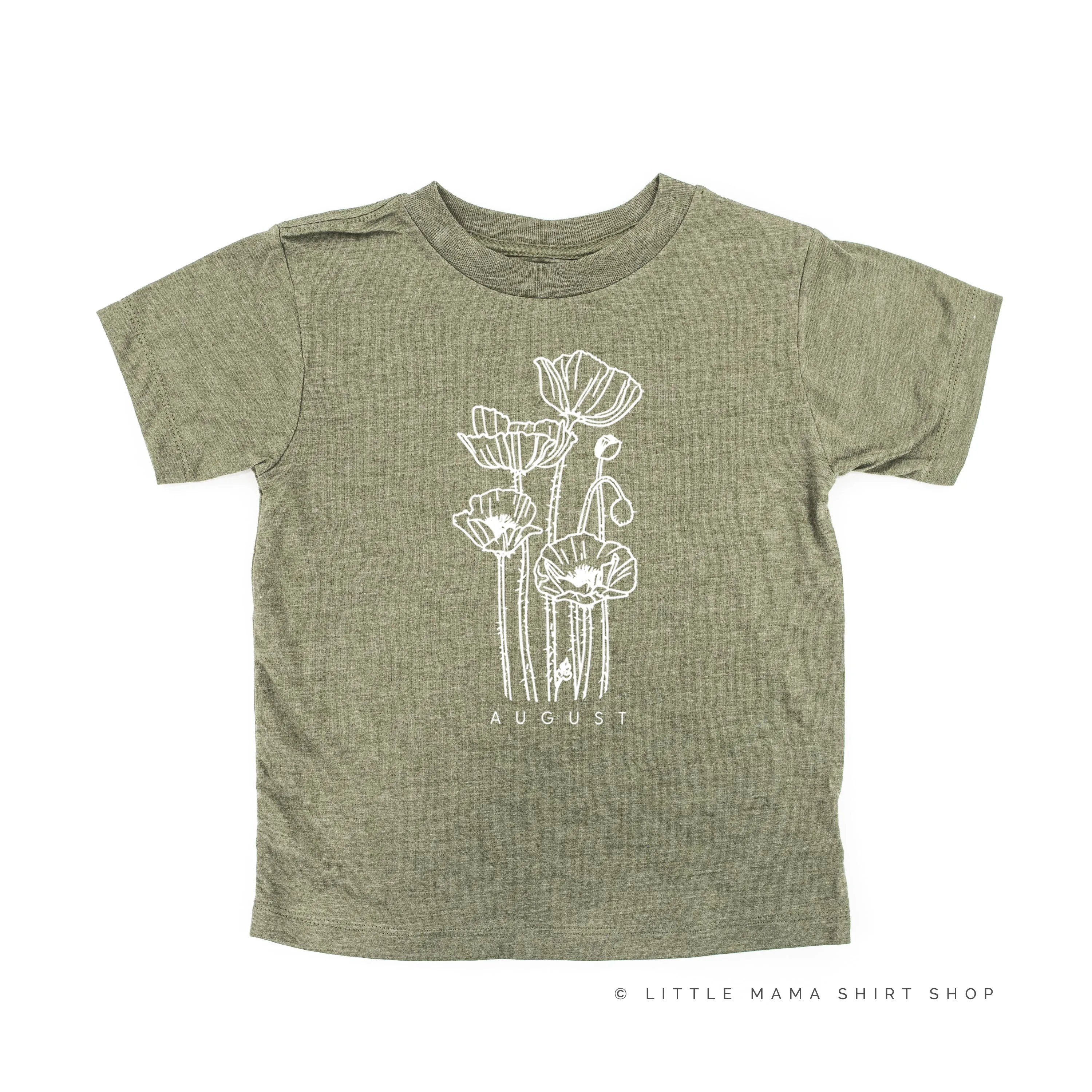 AUGUST BIRTH FLOWER - Poppy - Short Sleeve Child Shirt