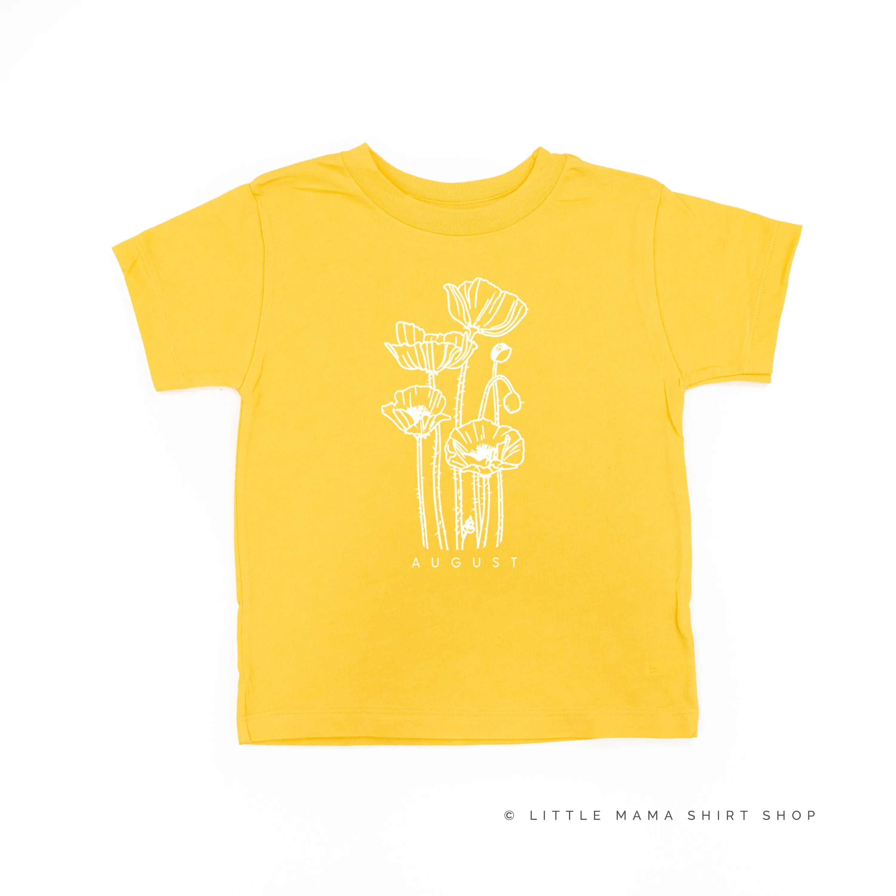 AUGUST BIRTH FLOWER - Poppy - Short Sleeve Child Shirt