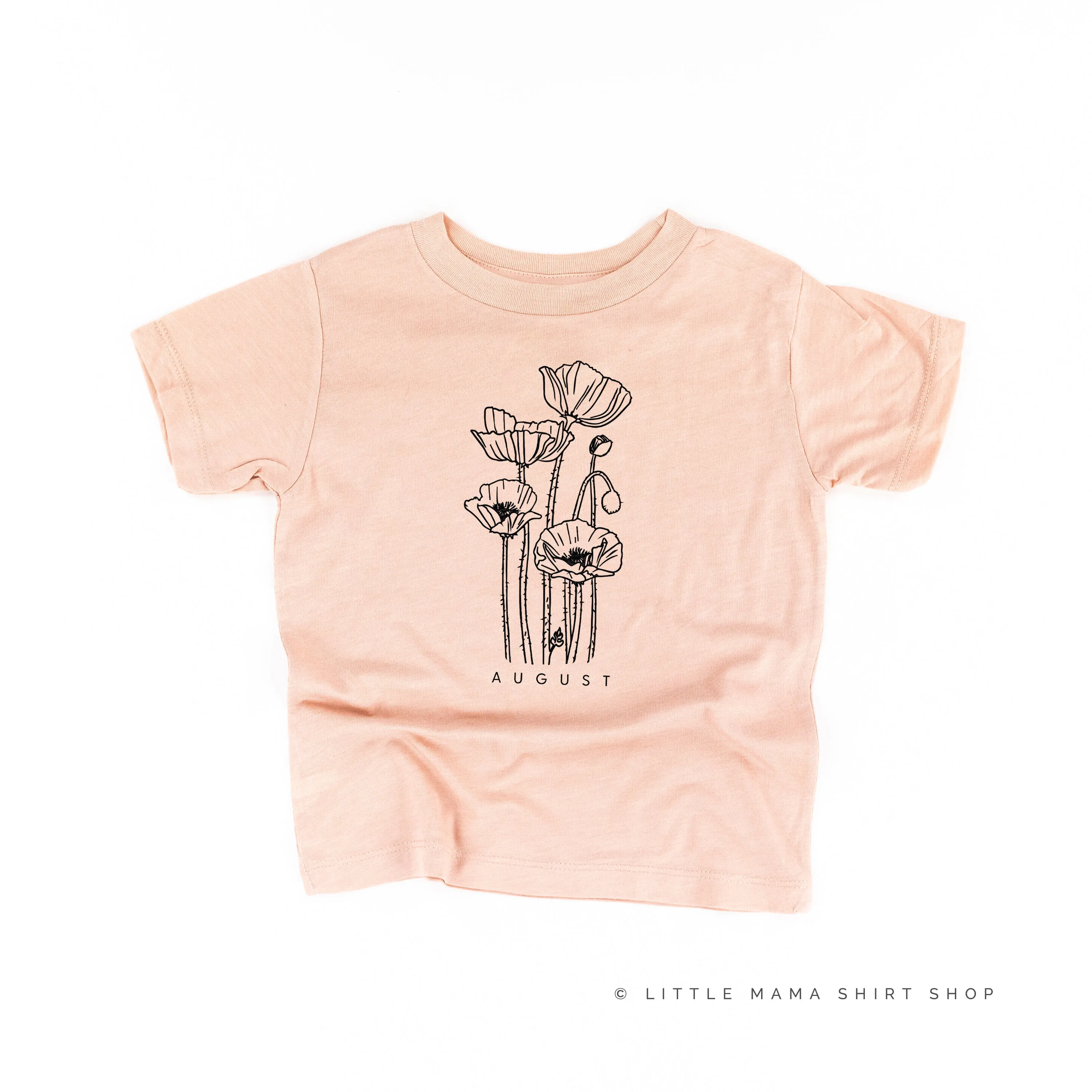 AUGUST BIRTH FLOWER - Poppy - Short Sleeve Child Shirt