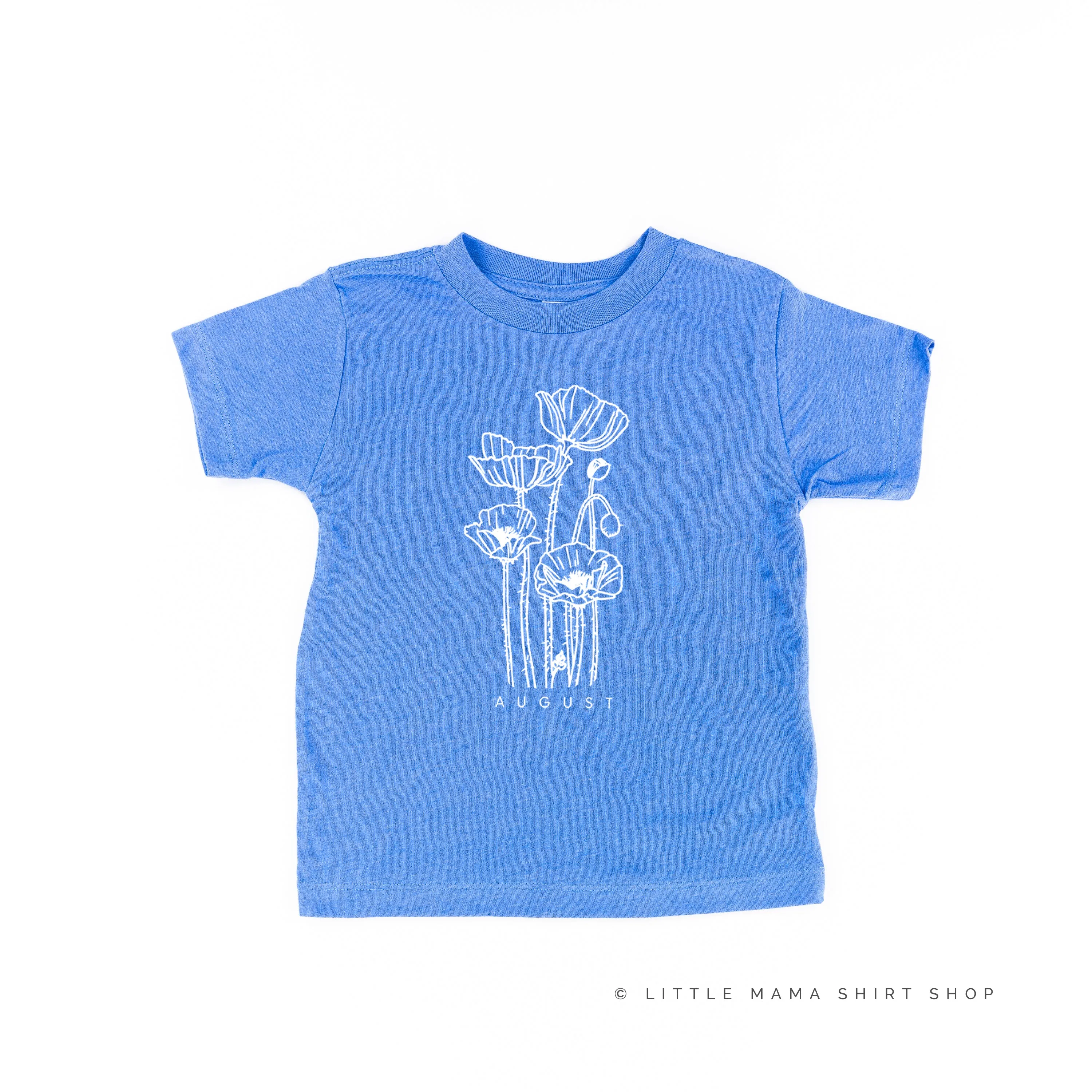 AUGUST BIRTH FLOWER - Poppy - Short Sleeve Child Shirt