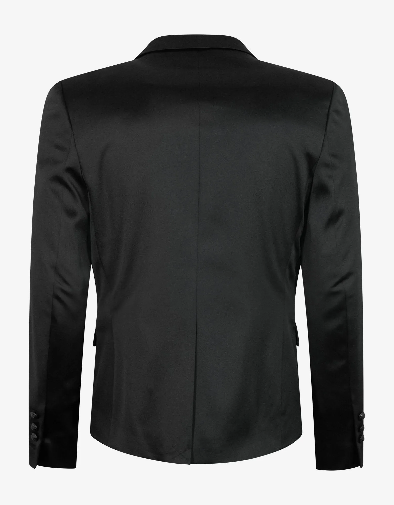 Black Double-Breasted Silk Blazer