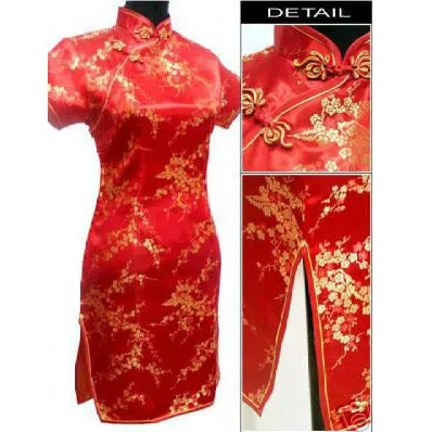 Black Traditional Chinese Dress Mujer Vestido Women's Satin Qipao Mini Cheongsam Flower Size S M L XL XXL XXXL 4XL 5XL 6XL J4039