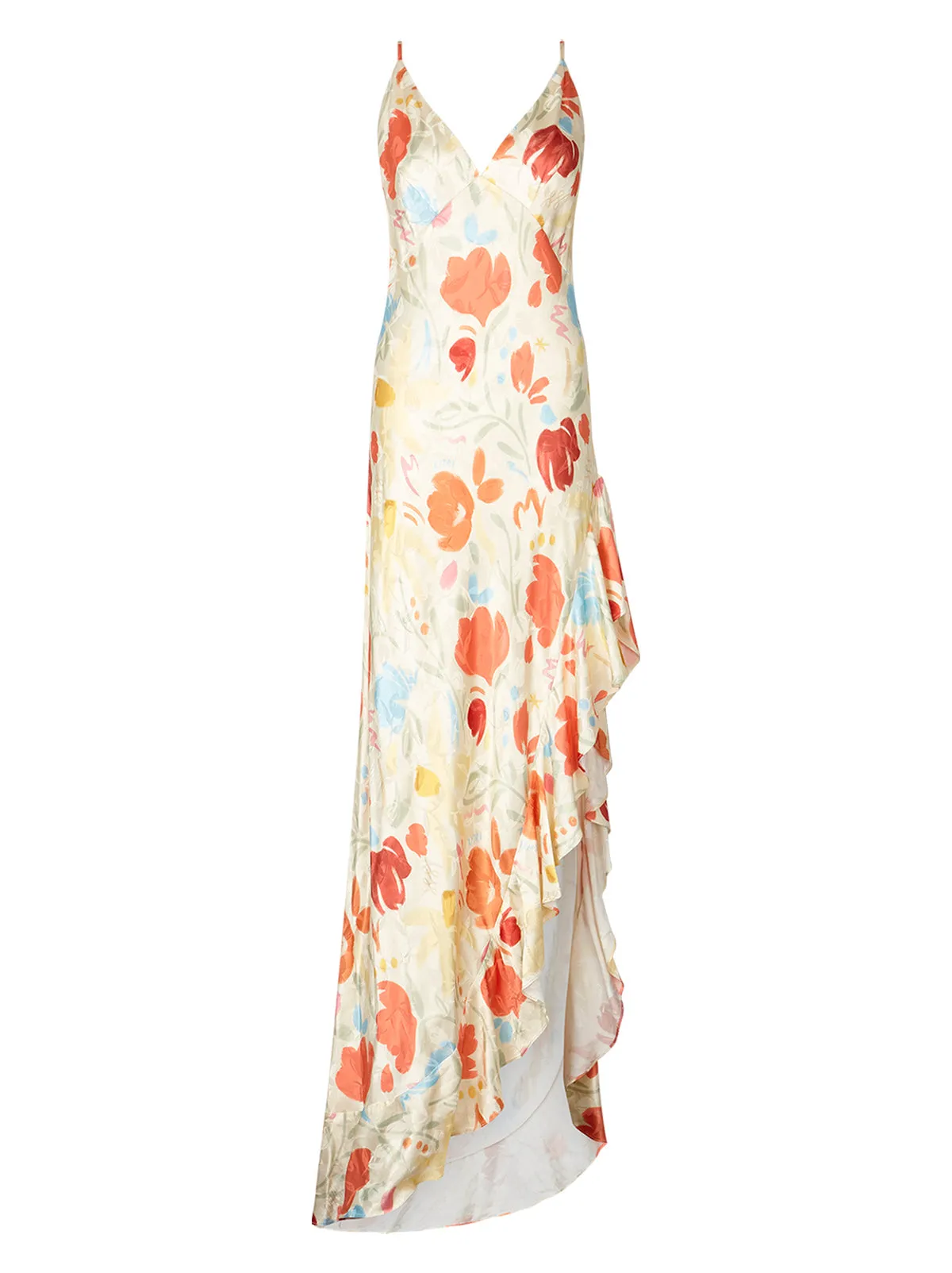 Brigitte Pastel Floral Jacquard Maxi Dress