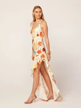 Brigitte Pastel Floral Jacquard Maxi Dress