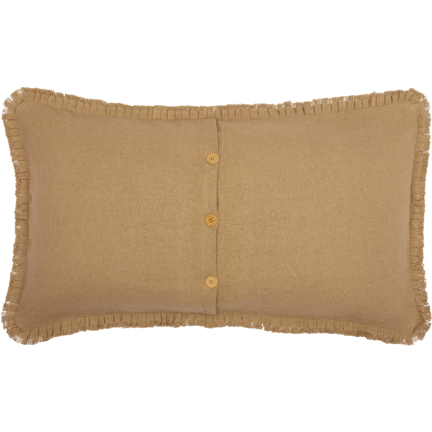 Burlap Natural King Sham w/ Fringed Ruffle 21x37