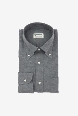 Button Down Sport Shirt Brushed Cotton Grey