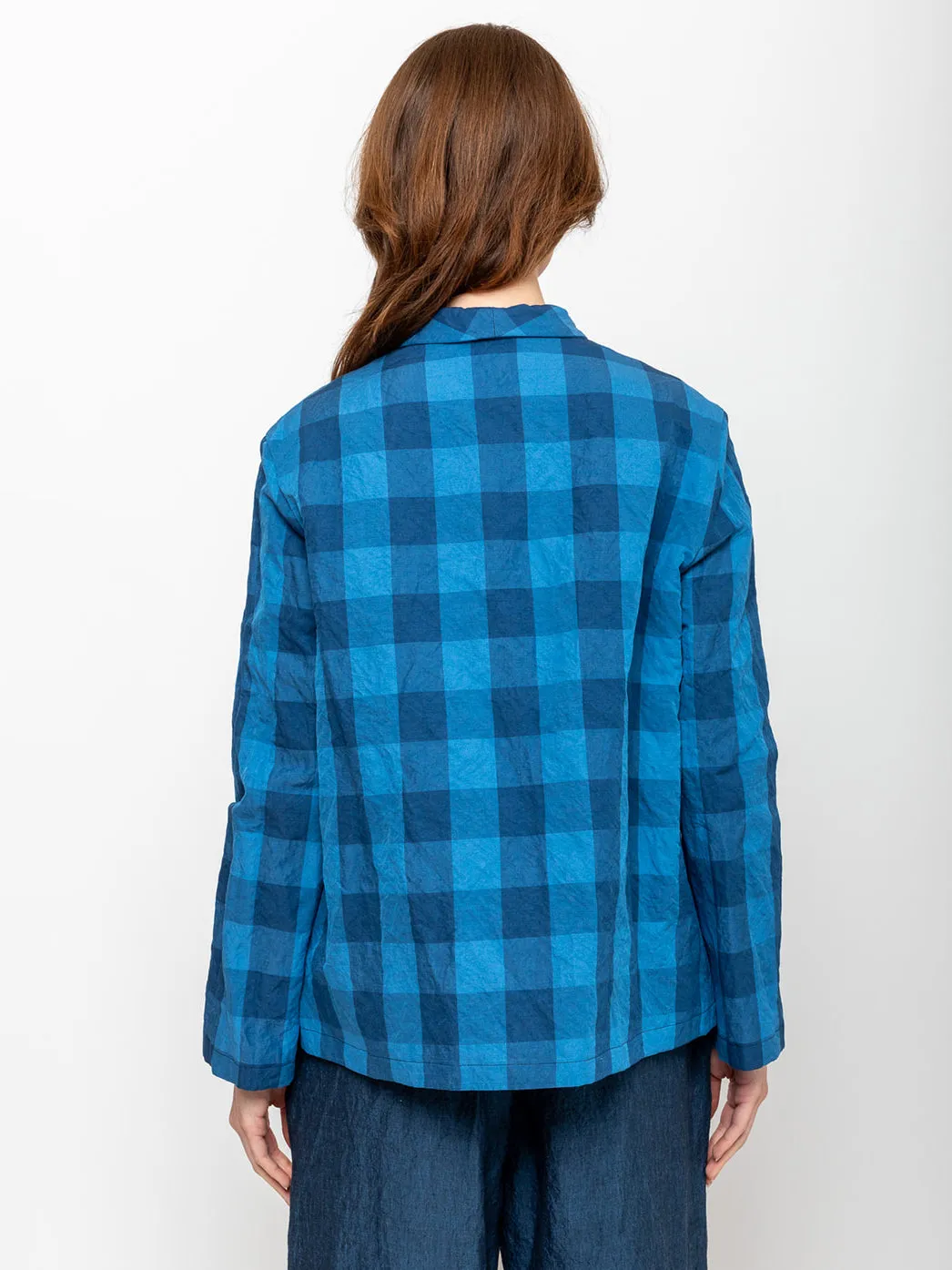 Check Jacket - Denim Blue