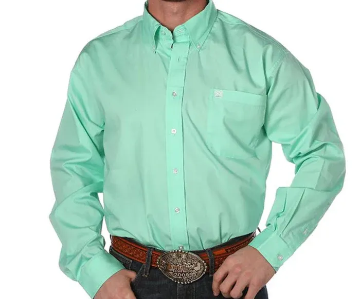 Cinch Men's Mint Green Pinpoint Oxford Shirt