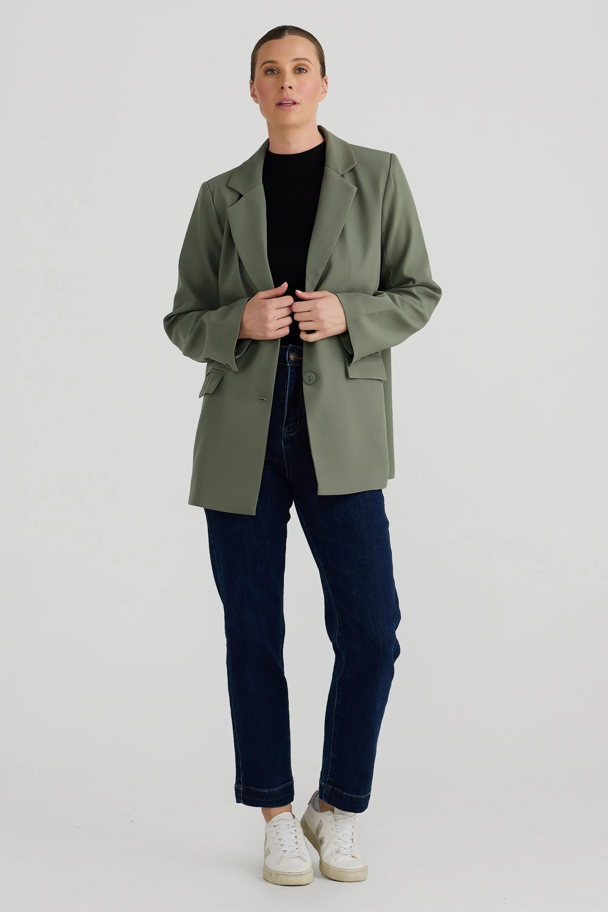 Core Relaxed Blazer - Dark Olive