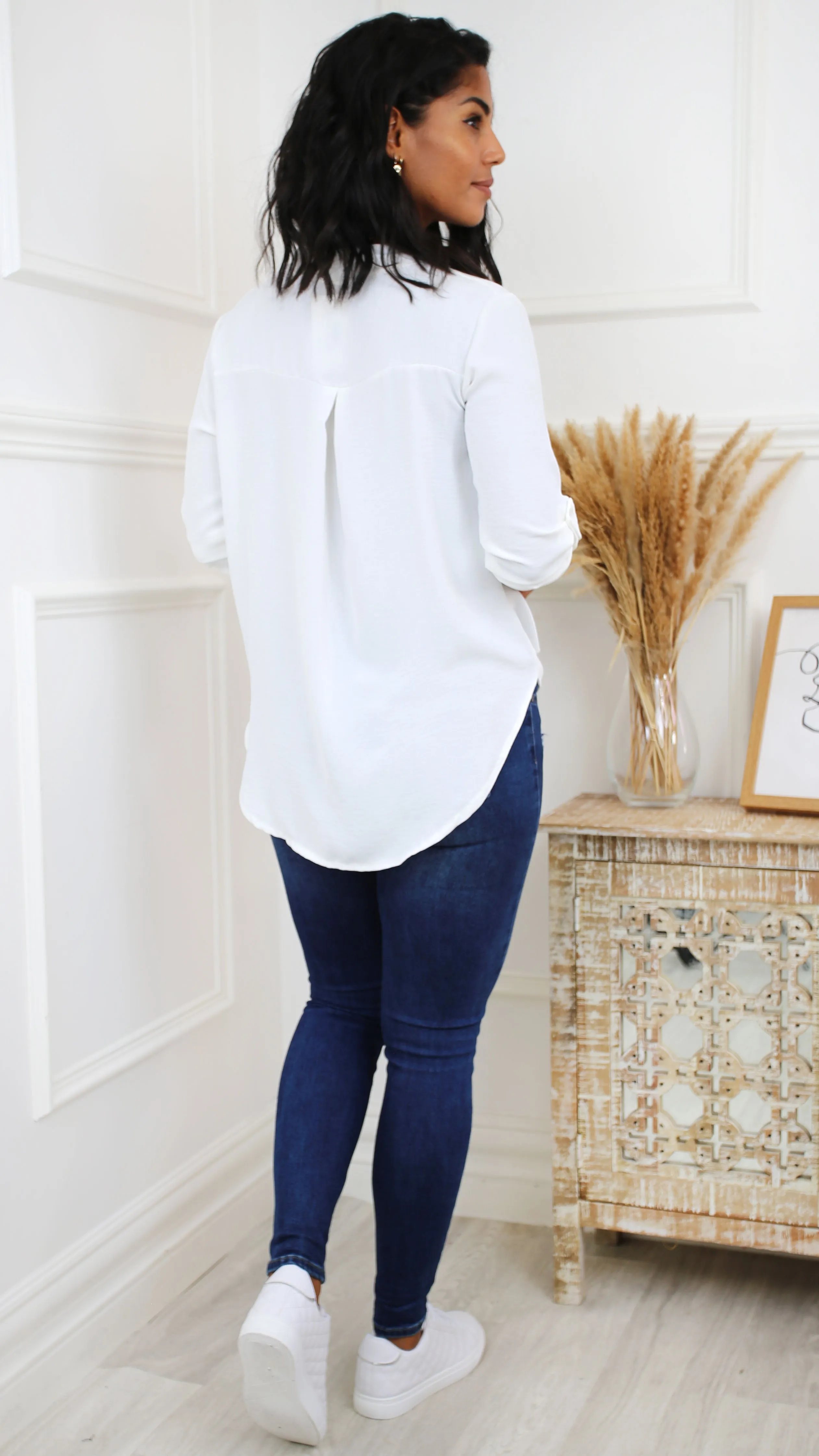 Darcy White Wrap Blouse