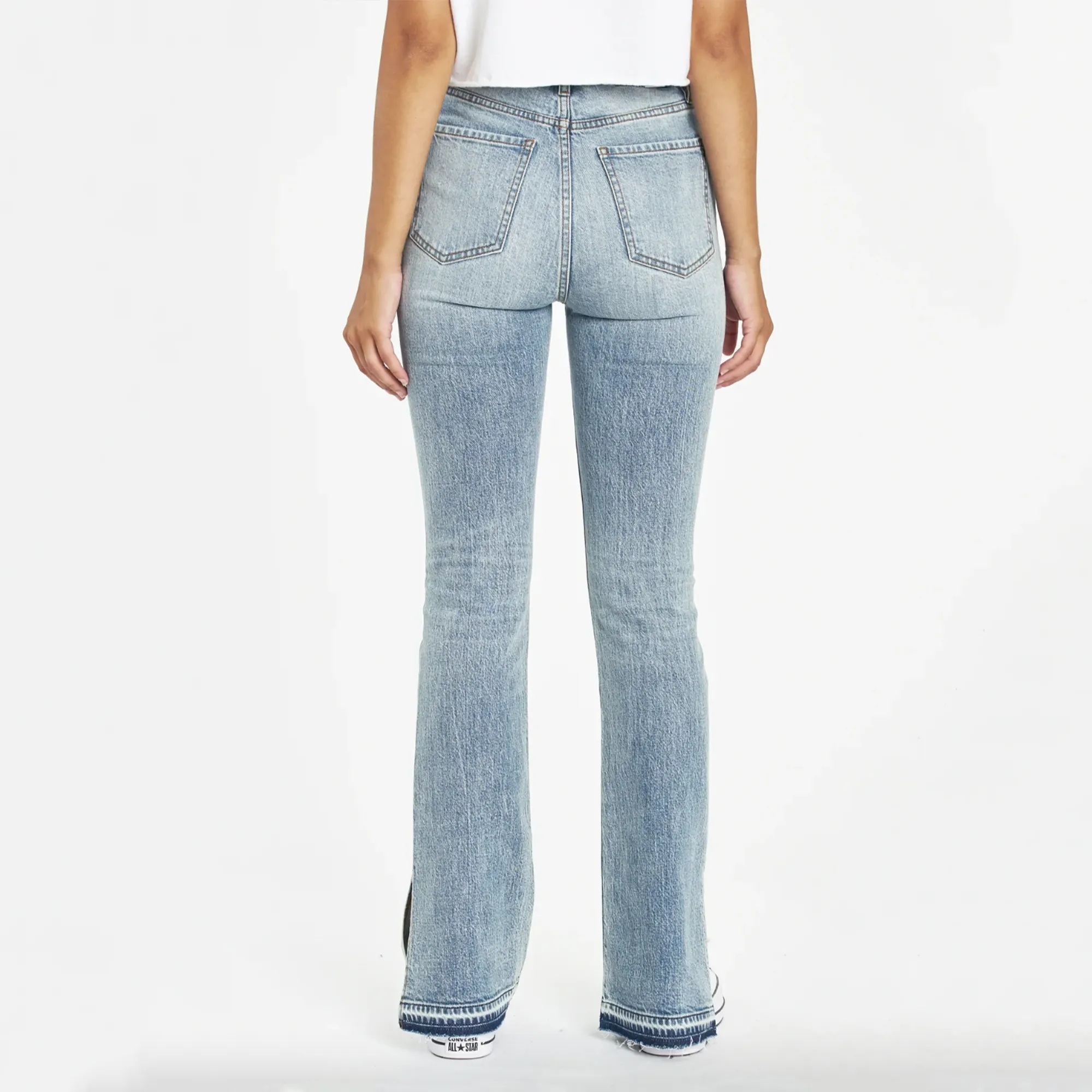 Daze Go-Getter Slim High Rise Flare With Side Slit Jean