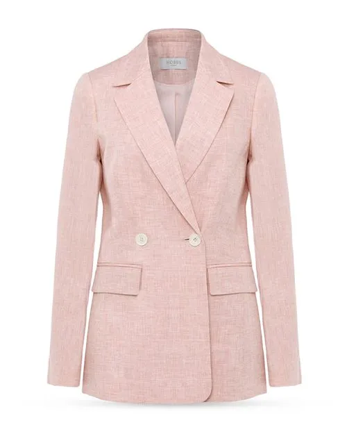 Double-breasted linen jacket Nancy HOBBS LONDON, Pink