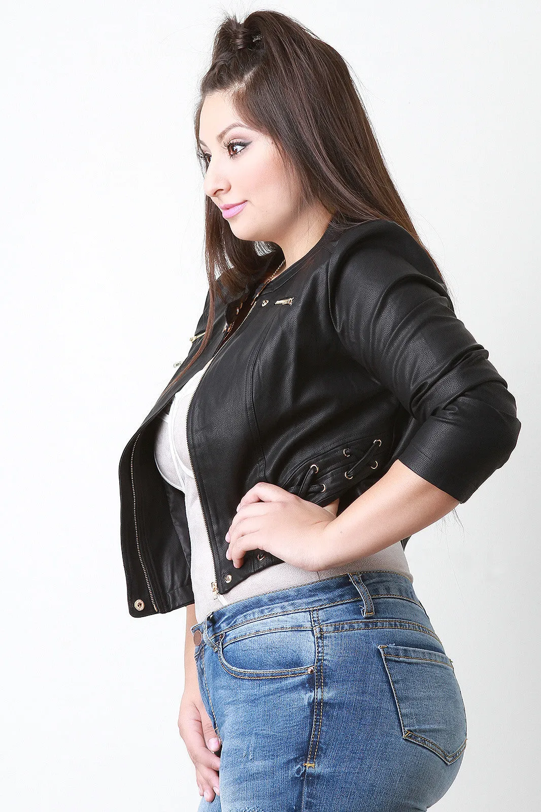 Edgy Leather Moto Jacket