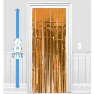 Fringed Doorway Curtain - Orange Peel