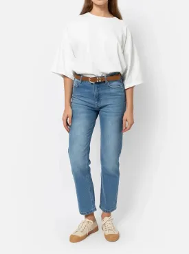 GWEN STRAIGHT DENIM PANTS | MID-BLUE