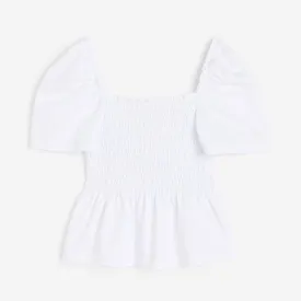 H&M ruched top, white