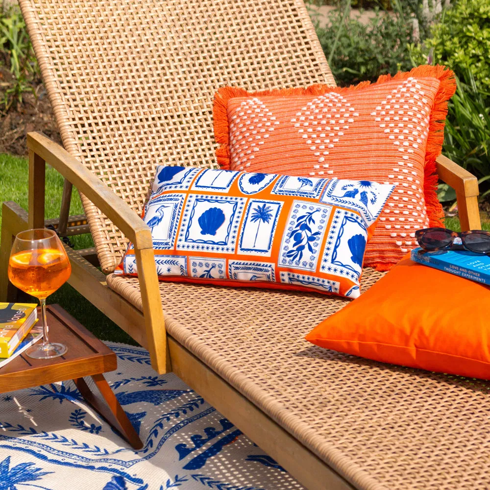 Kadie Outdoor/Indoor Woven Cushion Orange