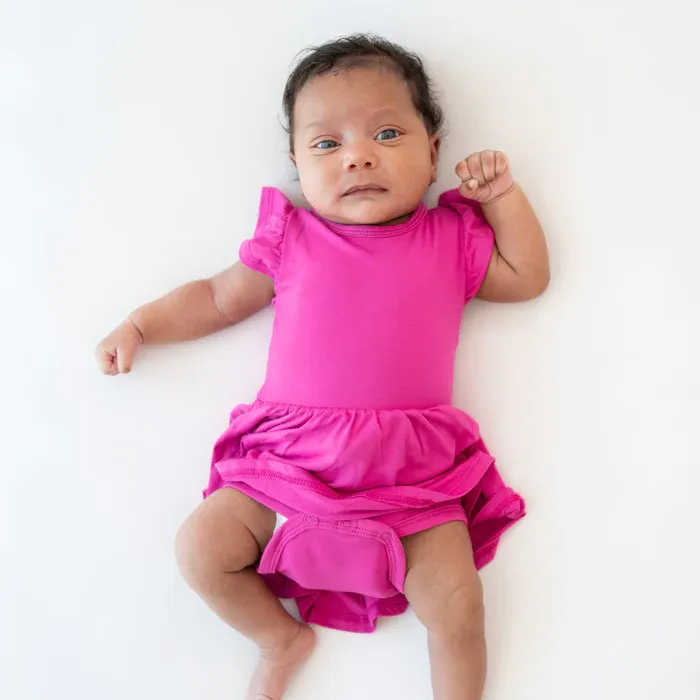 Kyte Baby - Twirl Bodysuit Dress in Raspberry