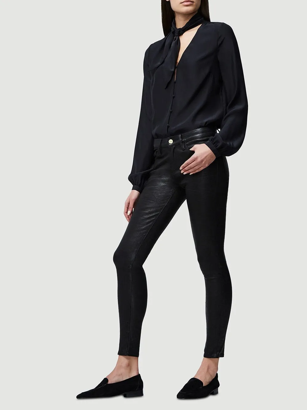 Le Skinny de Jeanne Leather Pant--WASHED BLACK