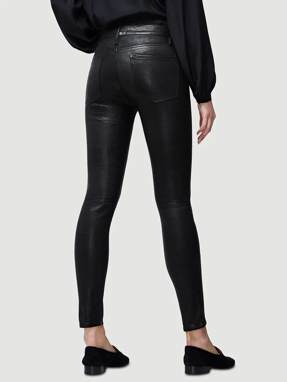 Le Skinny de Jeanne Leather Pant--WASHED BLACK