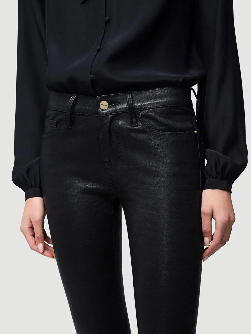 Le Skinny de Jeanne Leather Pant--WASHED BLACK