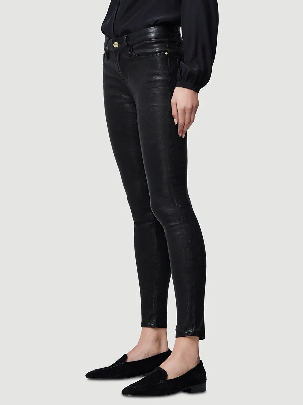 Le Skinny de Jeanne Leather Pant--WASHED BLACK