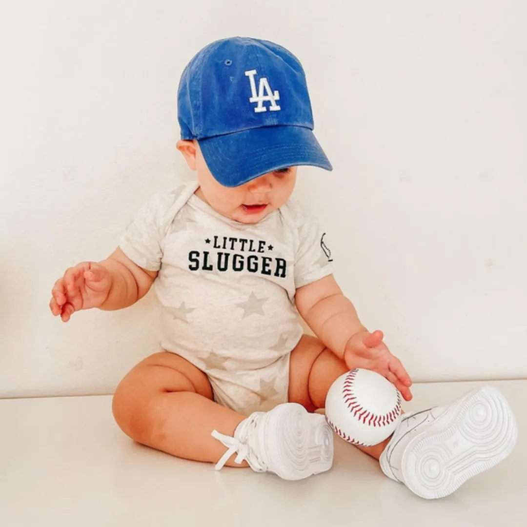 Little Slugger - Baseball Detail on Sleeve - Short Sleeve Child STAR Shirt