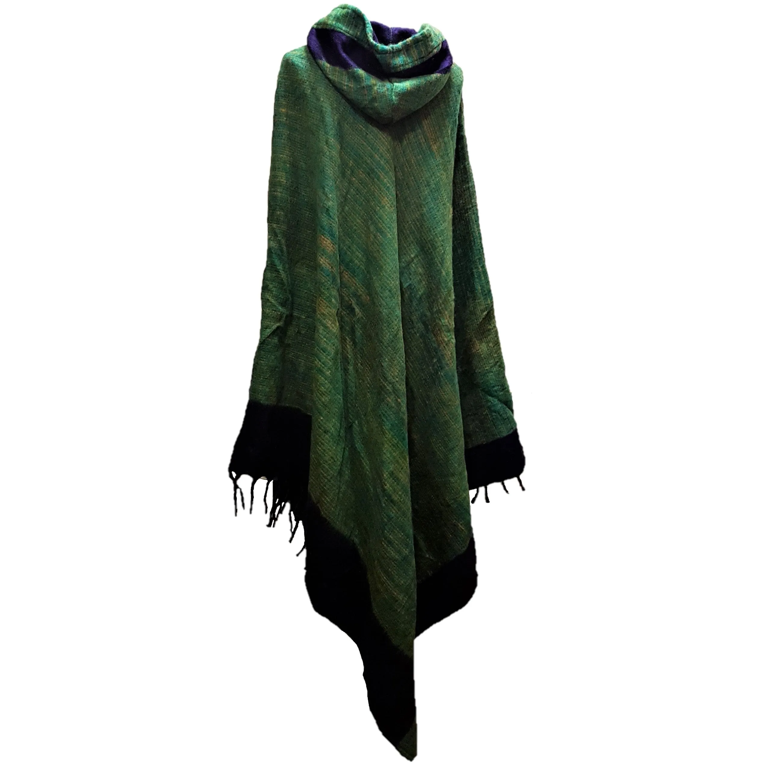 Long Cashmelon Poncho With Hood - Choice Of Colours