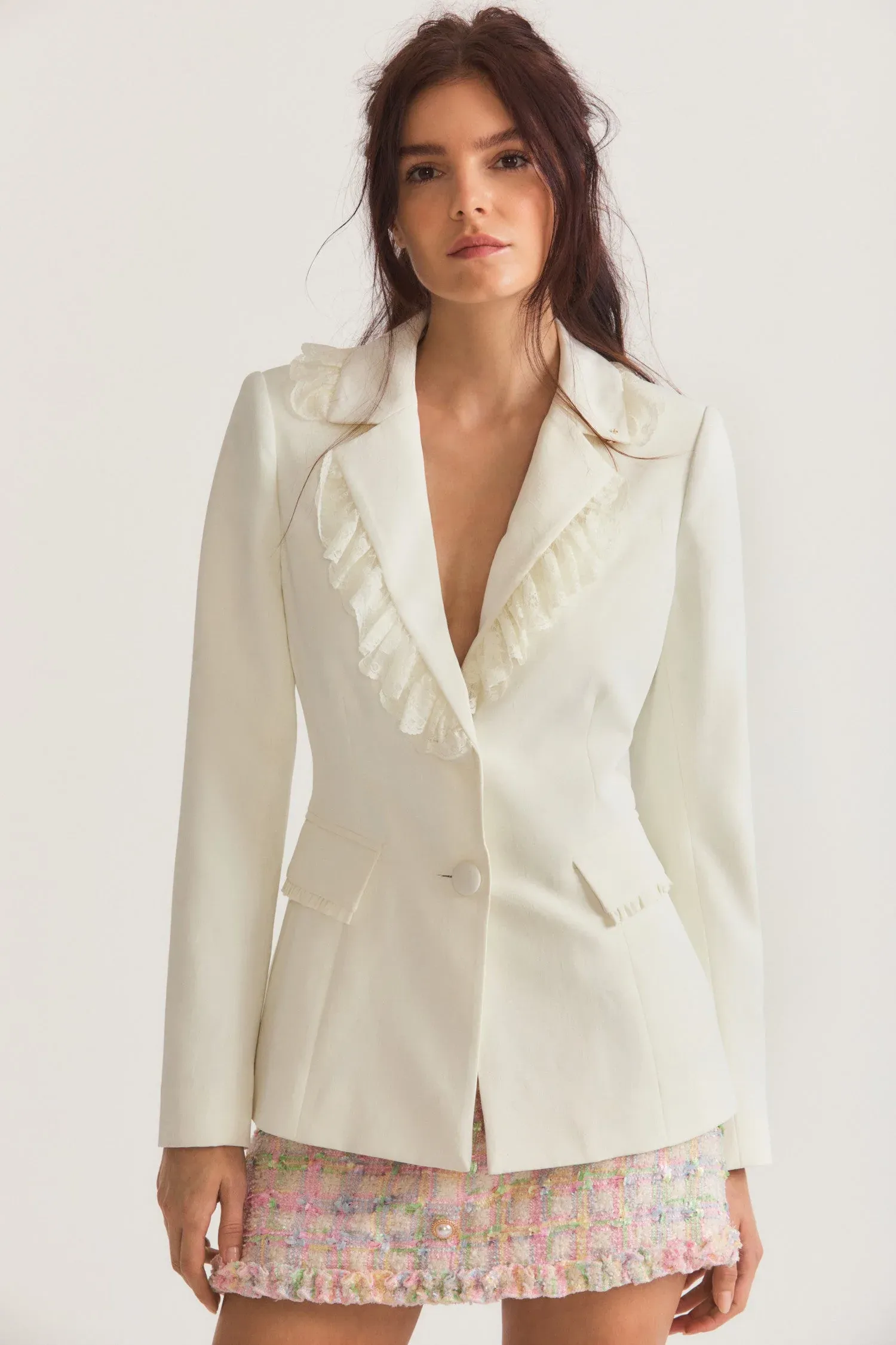 Love Shack Fancy - Lula Blazer in Antique White