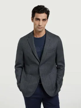 Luxeleisure Edition Half-Canvas Herrinbone Tweed Blazer