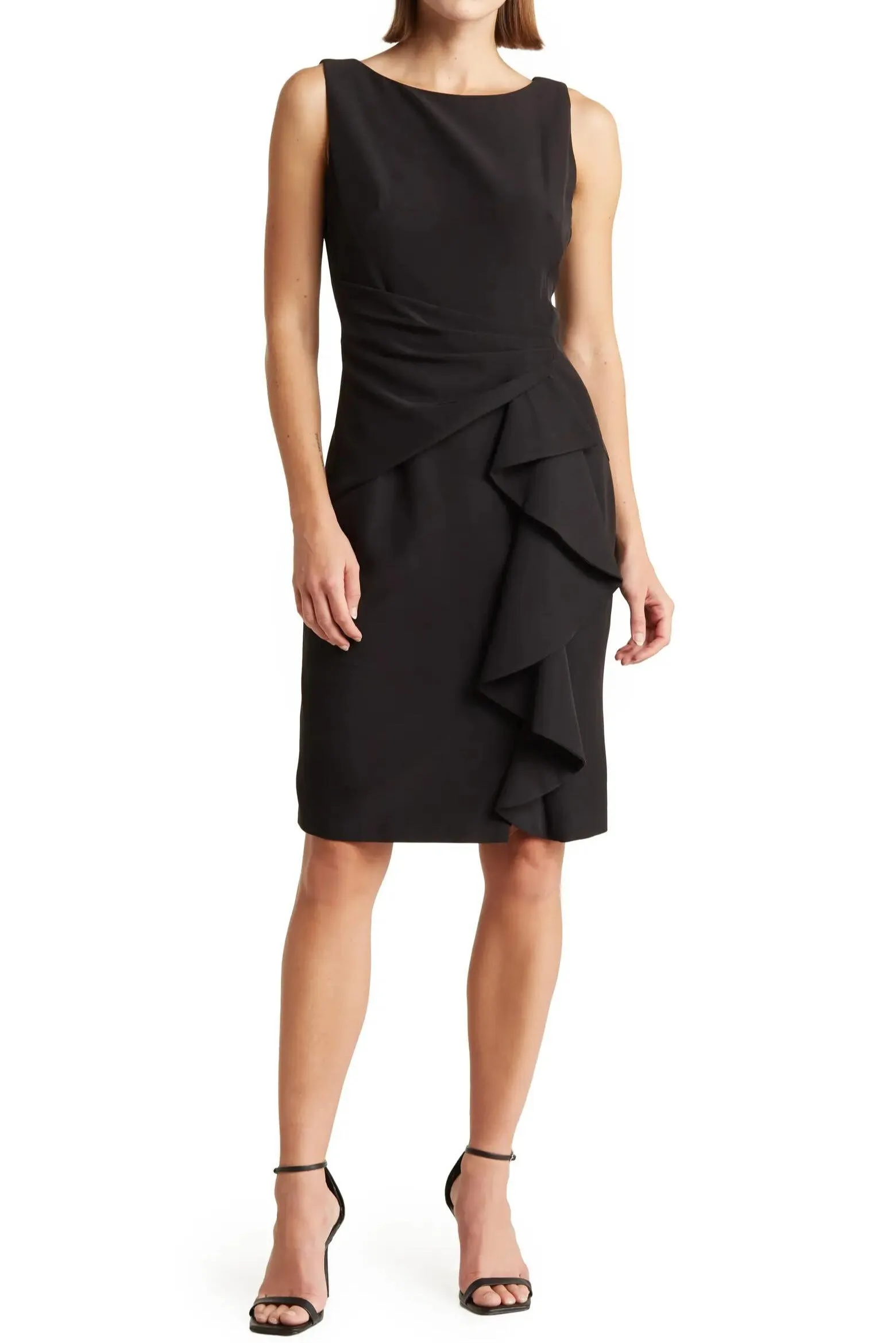 Marina Boat Neck Sheath Dress