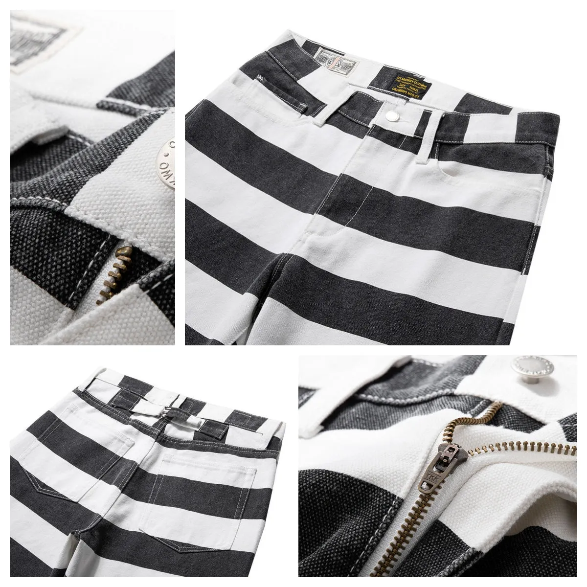 Men's Striped Motorcycle Pants