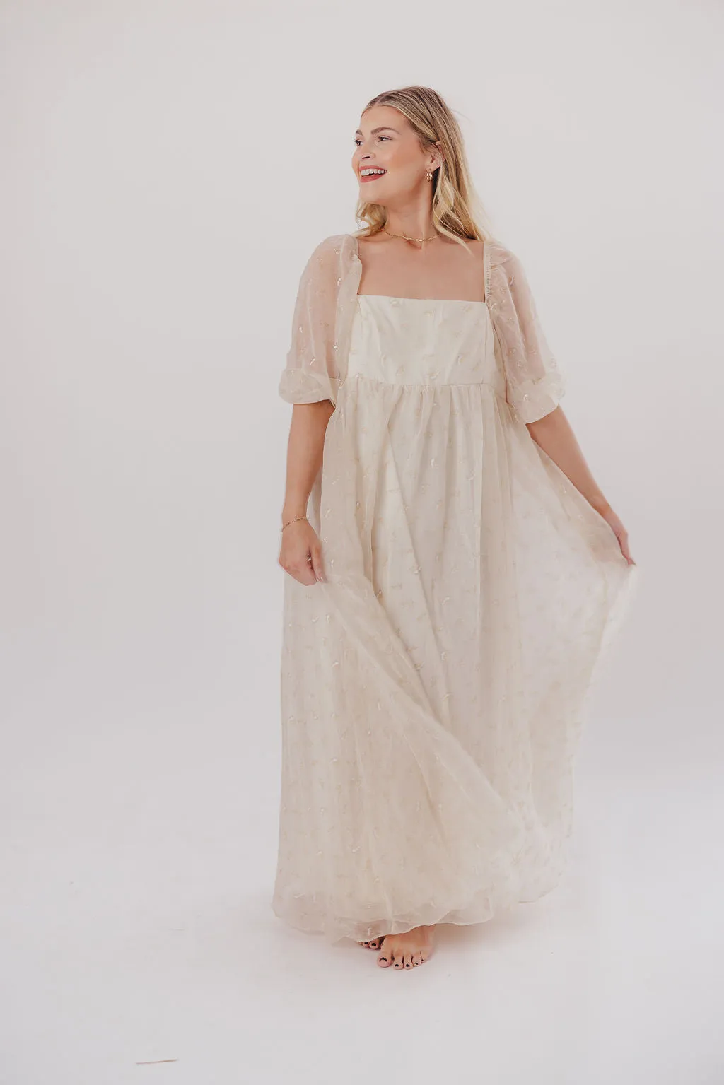 Mona Maxi Dress with Smocking in Butter Floral - Bump Friendly (S-3XL)