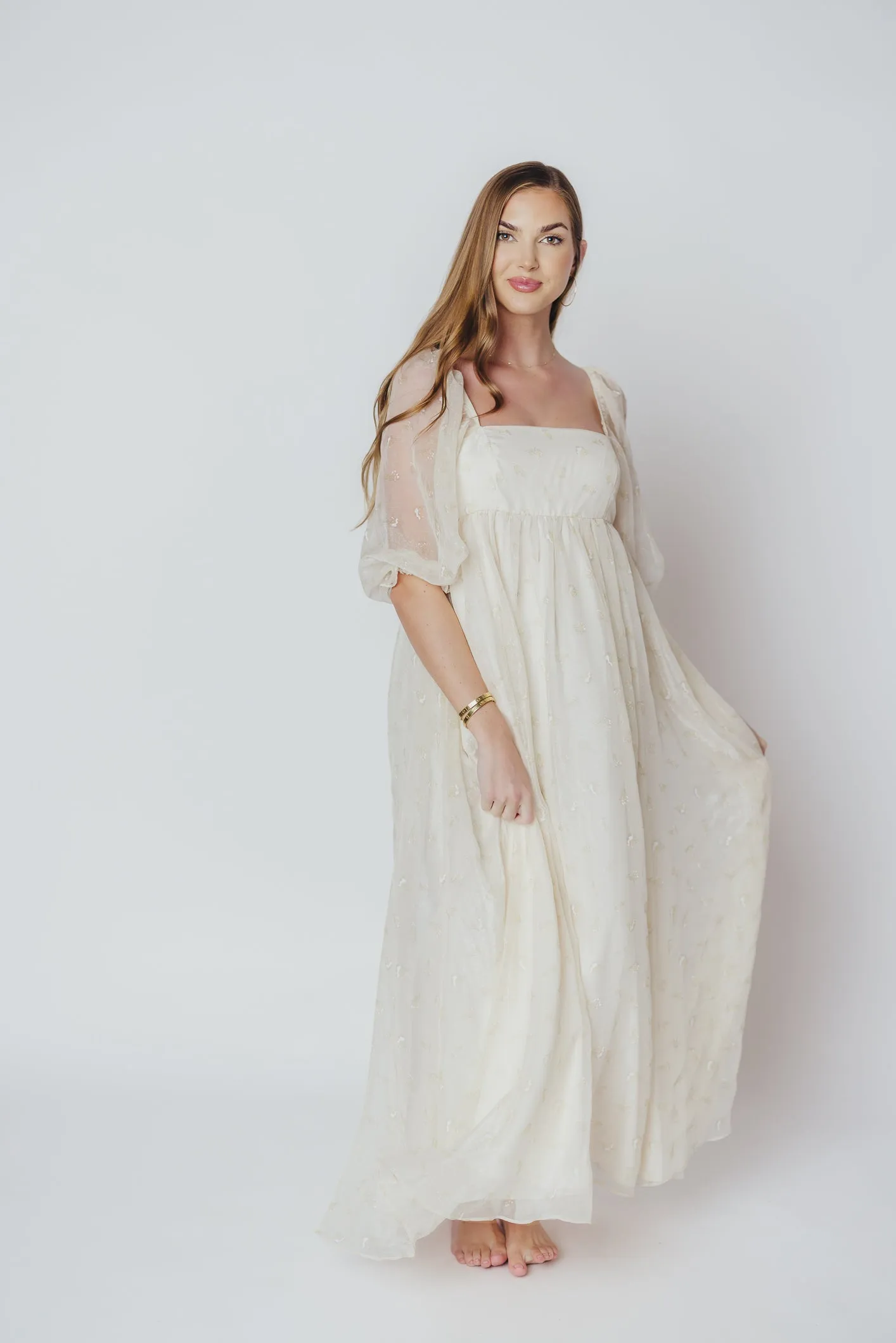 Mona Maxi Dress with Smocking in Butter Floral - Bump Friendly (S-3XL)